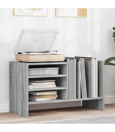 vidaXL Record Cabinet Grey Sonoma 78.5 x 35 x 45 cm Engineered Wood