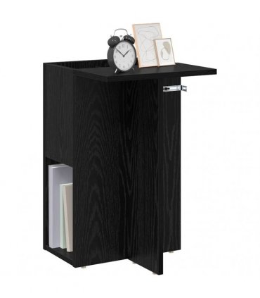 vidaXL End Table Black Oak 35 x 40 x 55 cm Engineered Wood