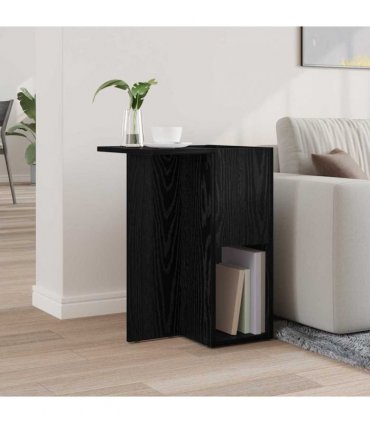 vidaXL End Table Black Oak 35 x 40 x 55 cm Engineered Wood