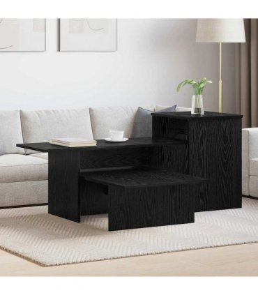 vidaXL Console Table Black Oak 91.5 x 35 x 38.5 cm Engineered Wood