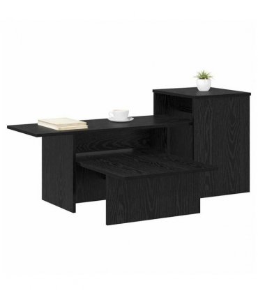 vidaXL Console Table Black Oak 91.5 x 35 x 38.5 cm Engineered Wood