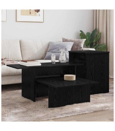 vidaXL Console Table Black Oak 91.5 x 35 x 38.5 cm Engineered Wood