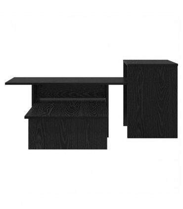 vidaXL Console Table Black Oak 91.5 x 35 x 38.5 cm Engineered Wood