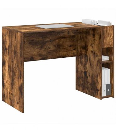 vidaXL Desk Smoked Oak 109 x 50 x 78 cm Engineered Wood