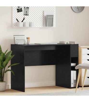 vidaXL Desk Black Oak 109 x 50 x 78 cm Engineered Wood