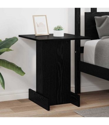 vidaXL End Table Black Oak 44.5 x 45 x 55 cm Engineered Wood
