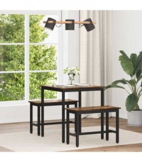 vidaXL Dining Tables 70 x 70 x 75 cm METAL — Colour: Smoked oak