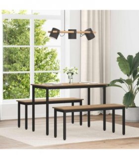vidaXL Dining Tables 110 x 100 x 75 cm METAL — Colour: Artisan oak, Size: 110 x 55 x 75 cm