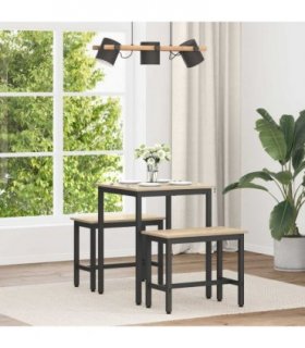 vidaXL Dining Tables 60 x 60 x 75 cm METAL — Colour: Sonoma oak