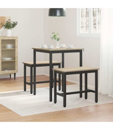 vidaXL Dining Tables 60 x 60 x 75 cm METAL — Colour: Sonoma oak