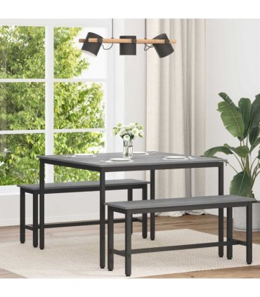 vidaXL Dining Tables 110 x 110 x 75 cm METAL — Colour: Grey sonoma