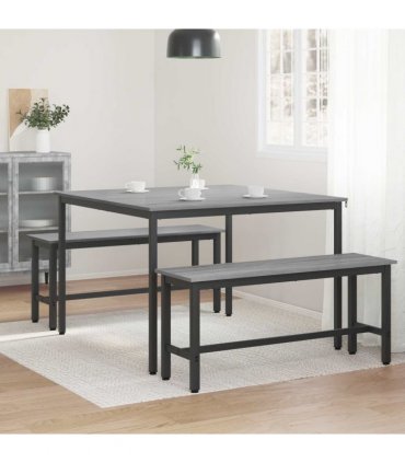 vidaXL Dining Tables 110 x 110 x 75 cm METAL — Colour: Grey sonoma
