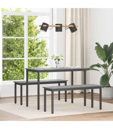 vidaXL Dining Tables 150 x 78 x 75 cm METAL — Colour: Grey sonoma, Size: 150 x 90 x 75 cm