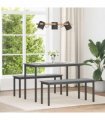 vidaXL Dining Tables 150 x 78 x 75 cm METAL — Colour: Grey sonoma, Size: 150 x 90 x 75 cm