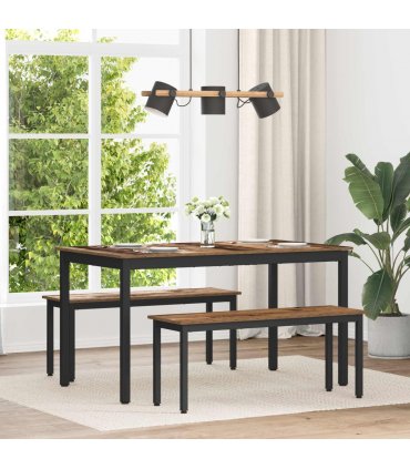 vidaXL Dining Tables 140 x 80 x 75 cm METAL — Colour: Old wood