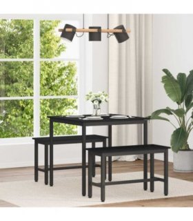 vidaXL Dining Tables 80 x 80 x 75 cm METAL — Colour: Black oak
