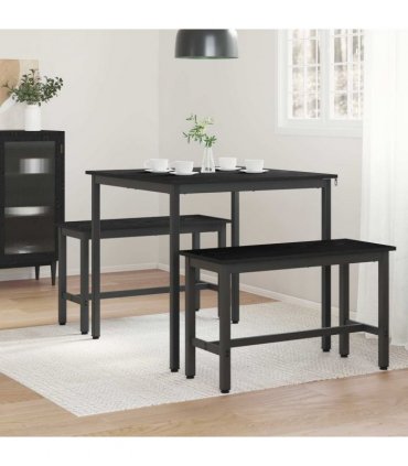 vidaXL Dining Tables 80 x 80 x 75 cm METAL — Colour: Black oak