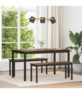 vidaXL Dining Tables 140 x 80 x 75 cm METAL — Colour: Smoked oak