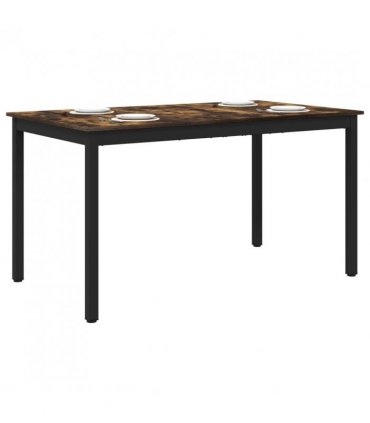 vidaXL Dining Tables 140 x 80 x 75 cm METAL — Colour: Smoked oak