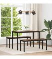 vidaXL Dining Tables 110 x 100 x 75 cm METAL — Colour: Smoked oak, Size: 110 x 55 x 75 cm