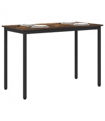 vidaXL Dining Tables 110 x 100 x 75 cm METAL — Colour: Smoked oak, Size: 110 x 55 x 75 cm