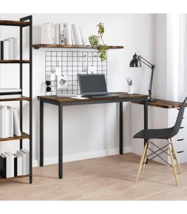 vidaXL Dining Tables 110 x 100 x 75 cm METAL — Colour: Smoked oak, Size: 110 x 55 x 75 cm