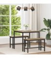 vidaXL Dining Tables 80 x 80 x 75 cm METAL — Colour: Artisan oak