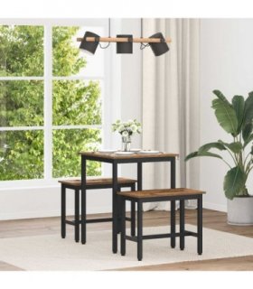 vidaXL Dining Tables 60 x 60 x 75 cm METAL — Colour: Old wood