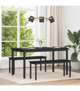 vidaXL Dining Tables 140 x 80 x 75 cm METAL — Colour: Black oak