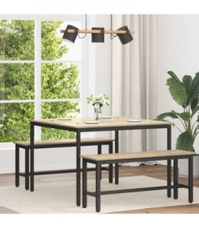 vidaXL Dining Tables 110 x 110 x 75 cm METAL — Colour: Sonoma oak
