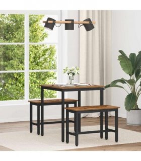 vidaXL Dining Tables 70 x 70 x 75 cm METAL — Colour: Old wood