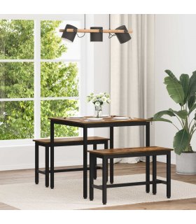 vidaXL Dining Tables 80 x 80 x 75 cm METAL — Colour: Smoked oak