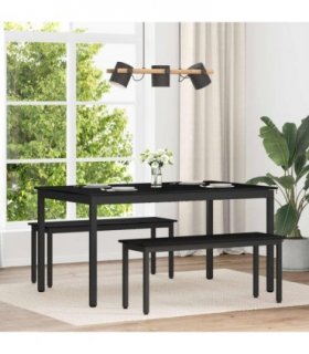 vidaXL Dining Tables 150 x 78 x 75 cm METAL — Colour: Black oak, Size: 150 x 90 x 75 cm
