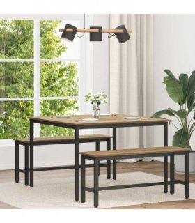 vidaXL Dining Tables 110 x 110 x 75 cm METAL — Colour: Artisan oak