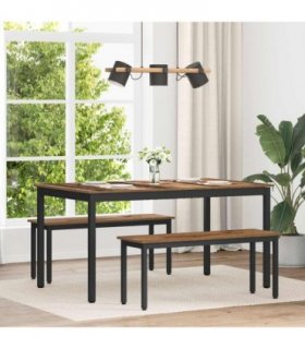 vidaXL Dining Tables 150 x 78 x 75 cm METAL — Colour: Old wood, Size: 150 x 90 x 75 cm