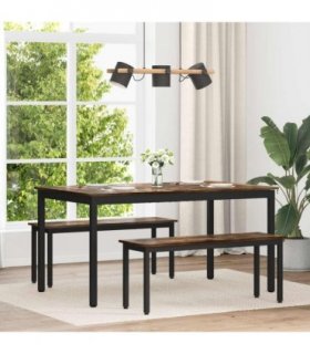 vidaXL Dining Tables 150 x 78 x 75 cm METAL — Colour: Smoked oak, Size: 150 x 90 x 75 cm