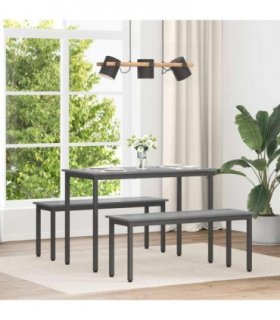 vidaXL Dining Tables 110 x 100 x 75 cm METAL — Colour: Grey sonoma, Size: 110 x 55 x 75 cm