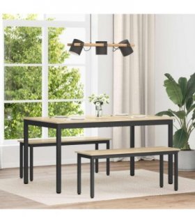 vidaXL Dining Tables 150 x 78 x 75 cm METAL — Colour: Sonoma oak, Size: 150 x 90 x 75 cm