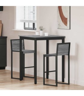 vidaXL Standing Bar Table Engineered Wood — Colour: Grey sonoma, Size: 80 x 80 x 105 cm