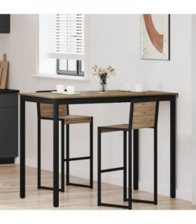 vidaXL Standing Bar Table Engineered Wood — Colour: Artisan oak, Size: 140 x 80 x 105 cm