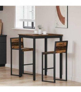 vidaXL Standing Bar Table Engineered Wood — Colour: Old wood, Size: 80 x 80 x 105 cm