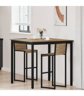 vidaXL Standing Bar Table Engineered Wood — Colour: Artisan oak, Size: 110 x 110 x 105 cm