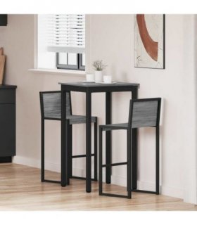 vidaXL Standing Bar Table Engineered Wood — Colour: Grey sonoma, Size: 60 x 60 x 105 cm