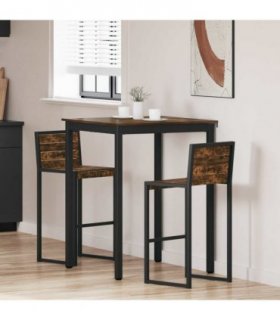 vidaXL Standing Bar Table Engineered Wood — Colour: Smoked oak, Size: 80 x 80 x 105 cm