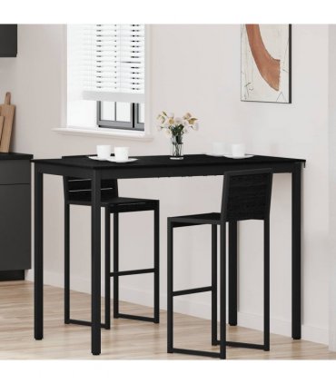 vidaXL Standing Bar Table Engineered Wood — Colour: Black oak, Size: 140 x 80 x 105 cm