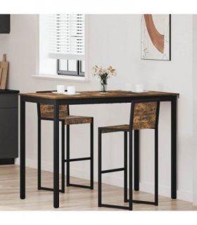 vidaXL Standing Bar Table Engineered Wood — Colour: Smoked oak, Size: 140 x 80 x 105 cm