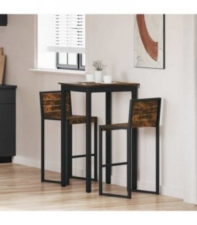 vidaXL Standing Bar Table Engineered Wood — Colour: Smoked oak, Size: 60 x 60 x 105 cm