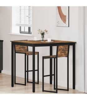 vidaXL Standing Bar Table Engineered Wood — Colour: Smoked oak, Size: 110 x 110 x 105 cm