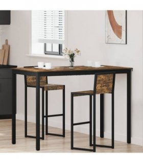 vidaXL Standing Bar Table Engineered Wood — Colour: Smoked oak, Size: 150 x 80 x 105 cm