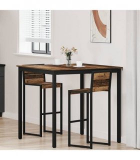 vidaXL Standing Bar Table Engineered Wood — Colour: Old wood, Size: 110 x 110 x 105 cm